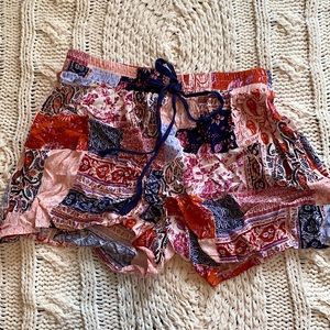 red white and blue bandana pattern shorts